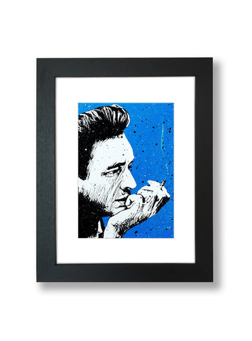 Johnny Cash Art, framed