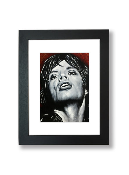 framed mick jagger art