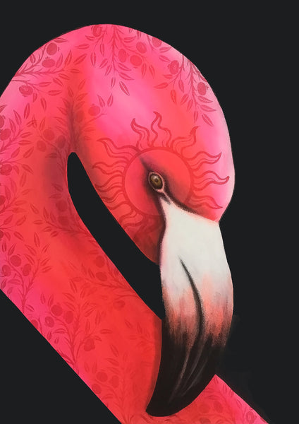 flamingo art print