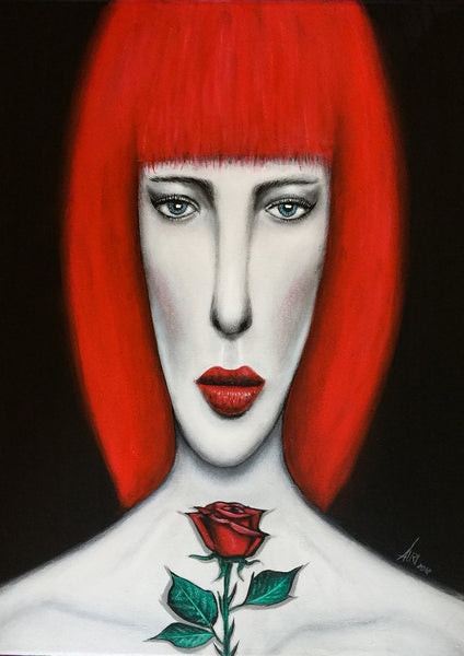 redhead woman art