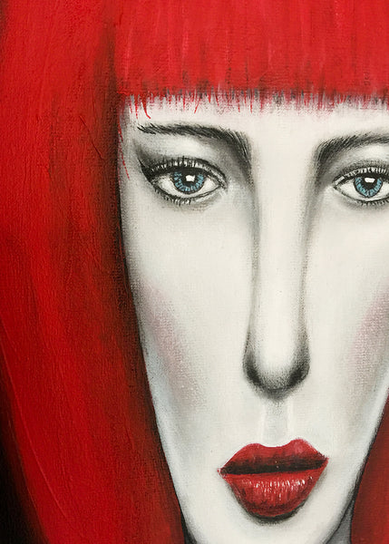 red head woman art