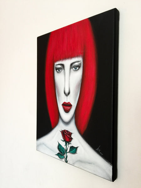 painting of a redhead woman