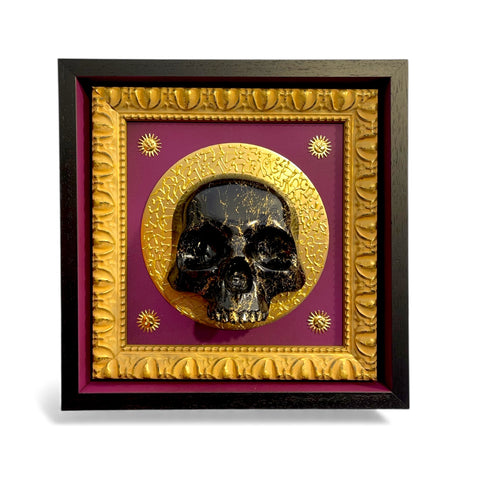 Black marble skull
