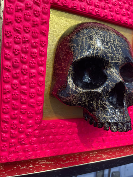 Black marble skull