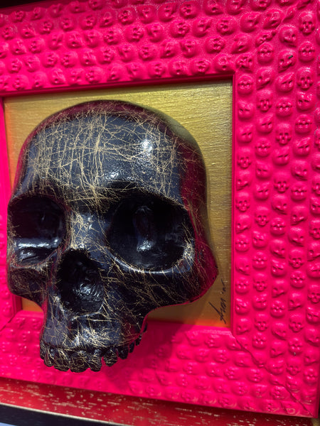 Black marble skull