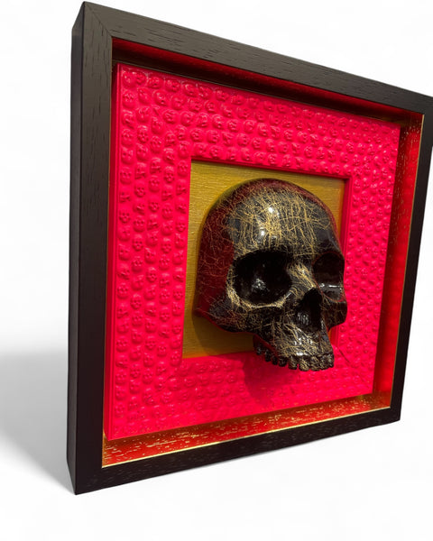 Black marble skull