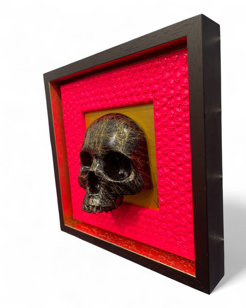 Black marble skull
