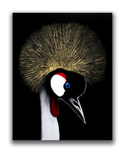 Crowned Crane original painting, bird art, 