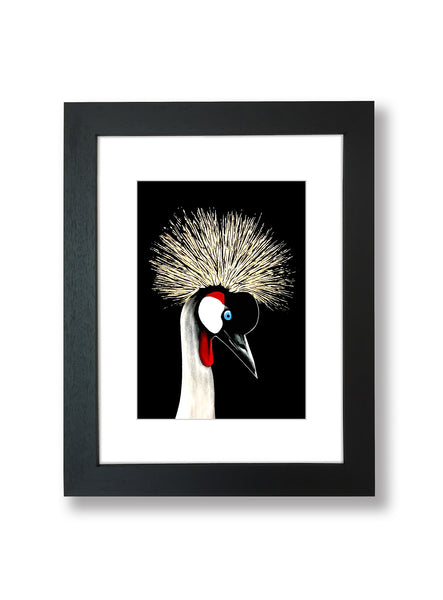 crane bird art framed